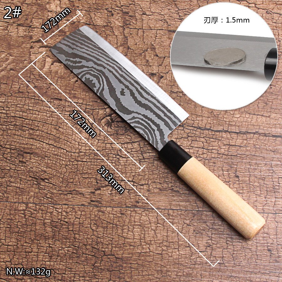 Japanese Style Kitchen Knife Set Fish Filleting Santoku Salmon Knife Cleaver Sharp Cooking Cutting Knife Sets: A