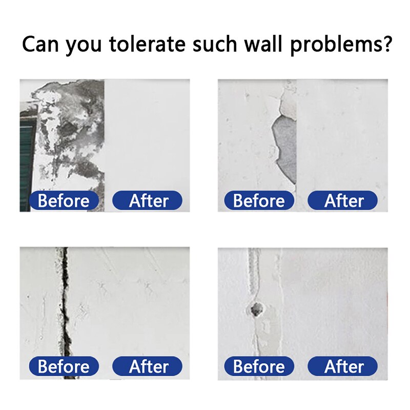 150g øjeblikkelig vandtæt vægreparationspasta forsegler let huller revner vægreparation hvid fliser hul reparation injektionsmiddel rengøringsmiddel -35