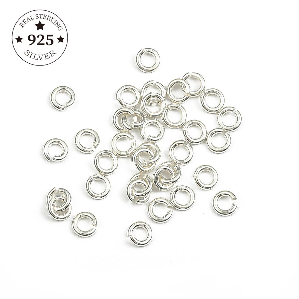 925 Sterling Silver Findings 20pcs/lot 3 4 5 6mm Single Loops Open Jump Rings Split Rings Connectors For DIY Jewelry Making