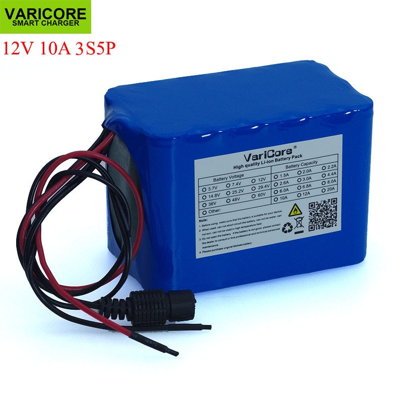 VariCore 100% Bescherming Grote capaciteit 12 v 10Ah 18650 lithium Oplaadbare batterij 12 v 10000 mah capaciteit met BMS