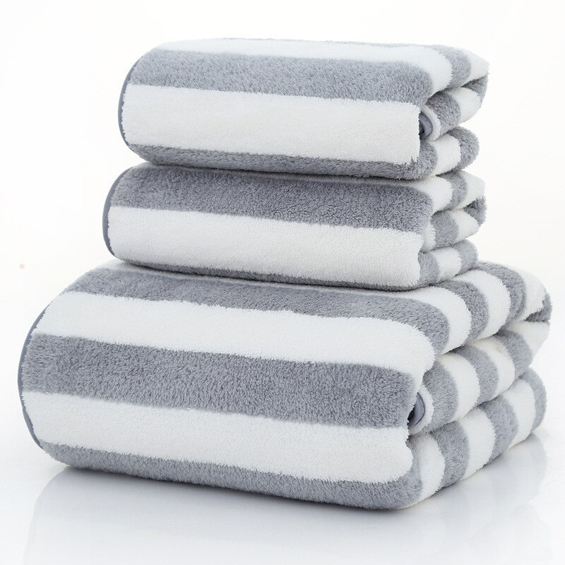 Högabsorberande randig badlakan mikrofiber mjuk hand ansiktshår damtoallas luddfria män handduk randig dusch badrumshanddukar