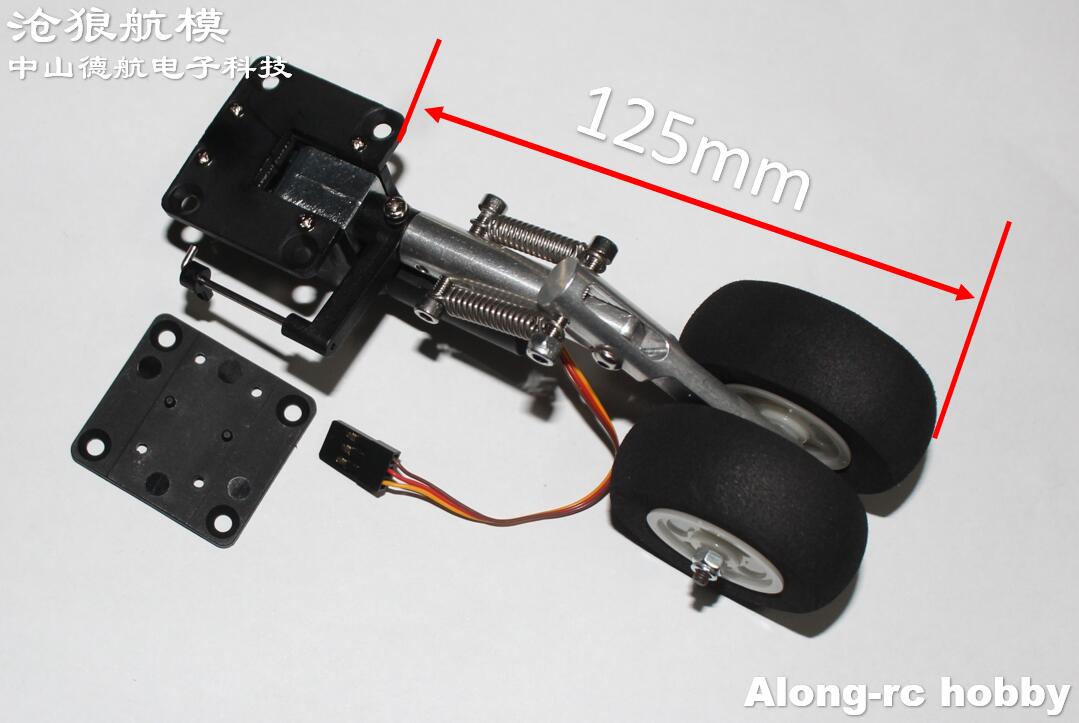 Rc-fly del 105mm -165mm næse, indtrækkeligt dobbeltfjeder, knælende landingsstel, eva-hjul til 3-5kg fly, gør-det-selv-modeller: Klar