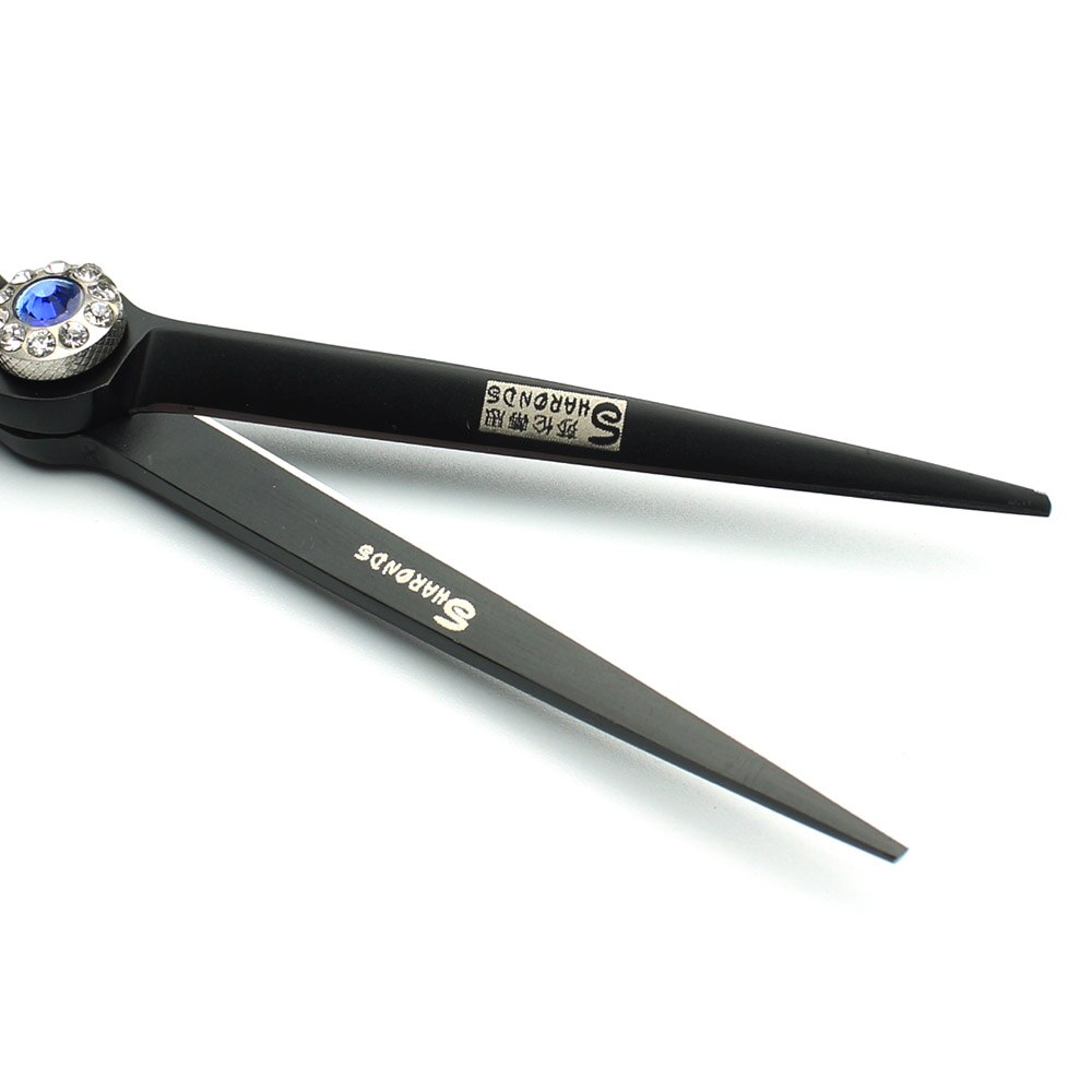 Kapper haar schaar zwarte 5.5 inch diamant professionele rvs snijden schaar kappers stylist schaar tool