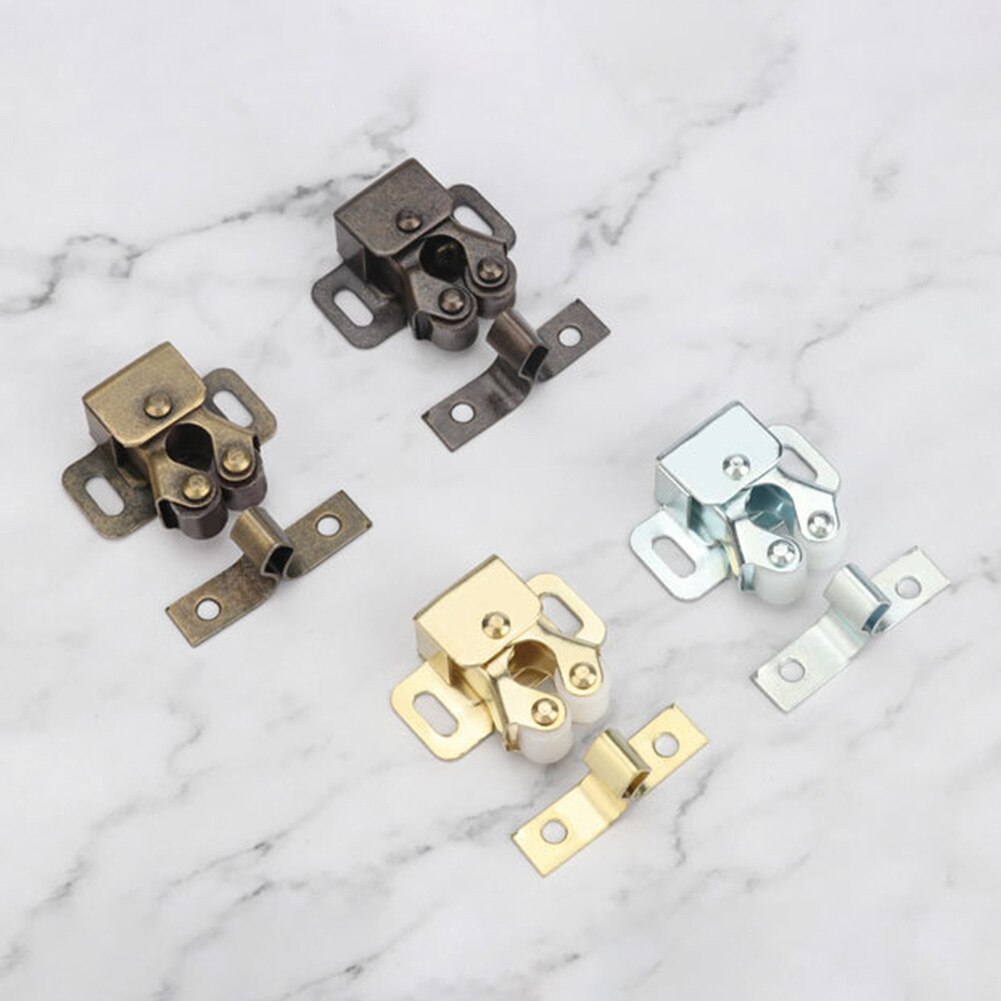 Double Wheel Cupboard Door Buckle Spring Lock Door Windows Hasps Hardware Doorknob Lock Home Mat