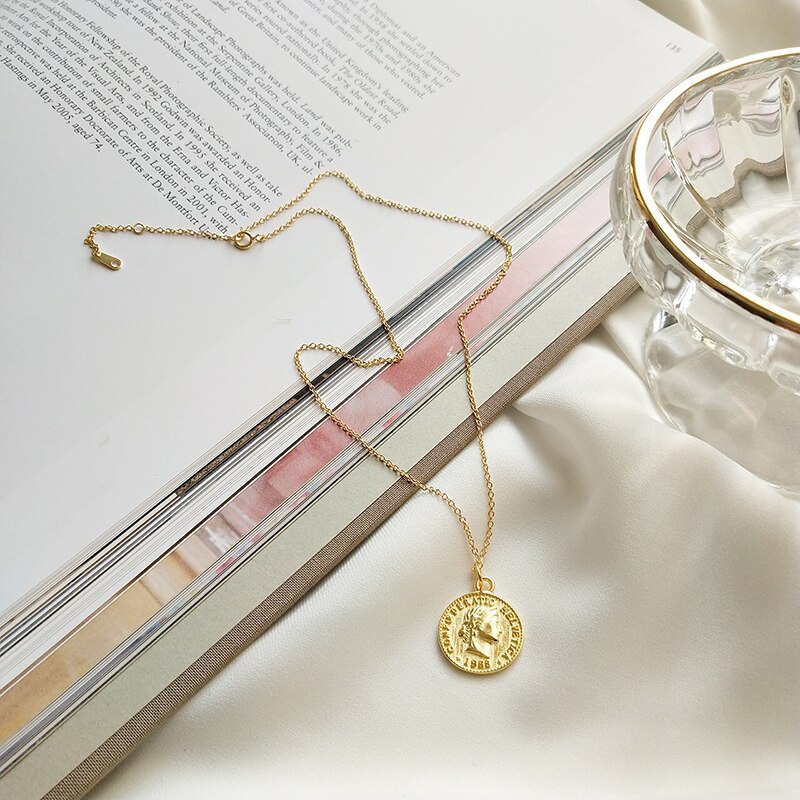Peri'sbox 2 størrelser flade slangeben halskæder guld sølv farve titanium stål halskæder til kvinder bred minimalistisk halskæde: Guldmønt