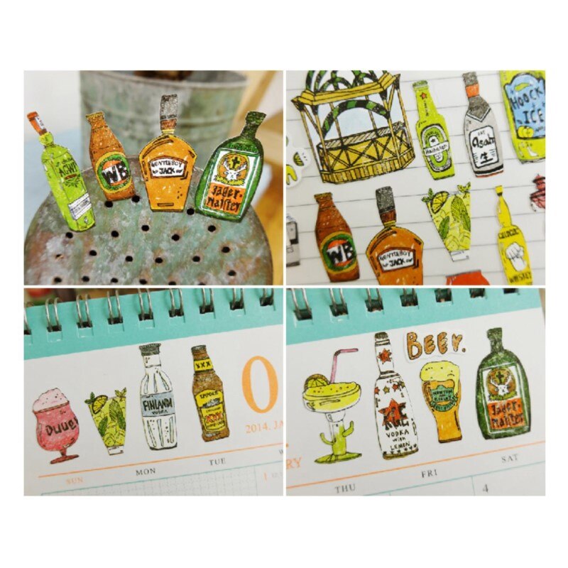 Sonia Fest octubre cerveza cóctel diario Deco pegatinas de la taza de la botella de la Corte morir bricolaje álbum de recortes papel Material Hobby de La etiqueta engomada