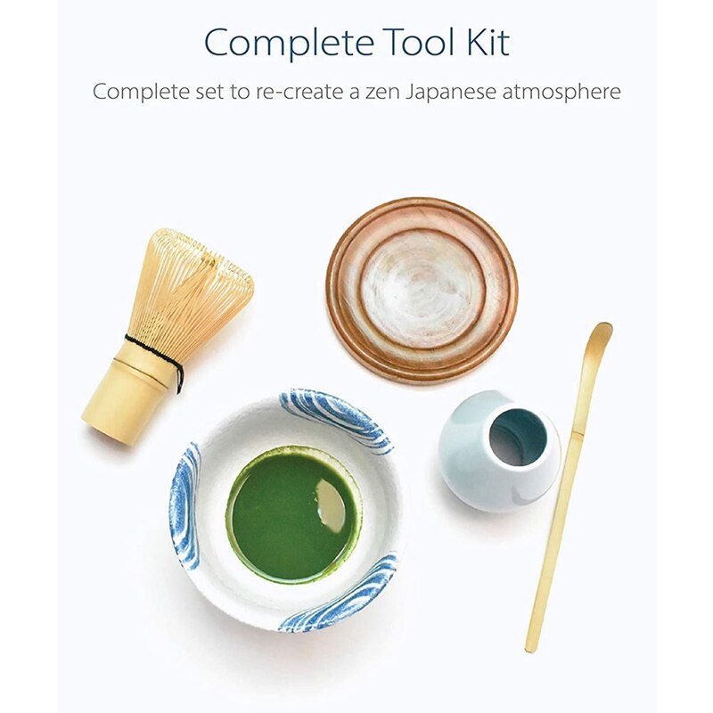 Matcha Whisk Set Bamboo Matcha Tea Set 100 Prong Matcha Whisk (Chasen), Traditional Scoop, Matcha Whisk Holder