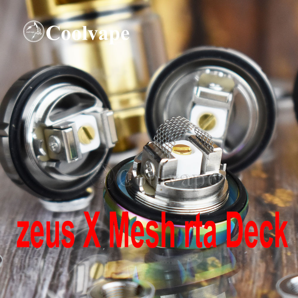 Coolvape zeus Mesh rta Deck zeus rta Deck 10pcs Ni80 0.2ohm e 10pcs cotoni bobina materiale in acciaio inossidabile