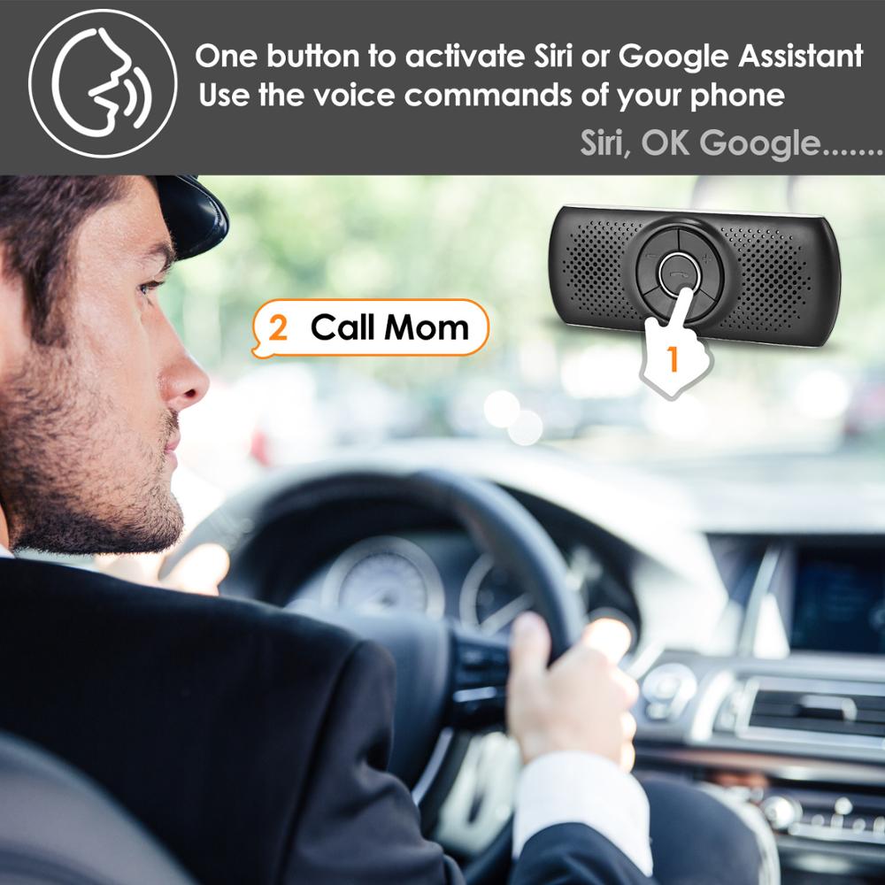 Bluetooth multifunctionele Bluetooth Car Speakerphone Bluetooth handsfree Carkit Ondersteuning SIRI Assistent MP3 Speler Adapter