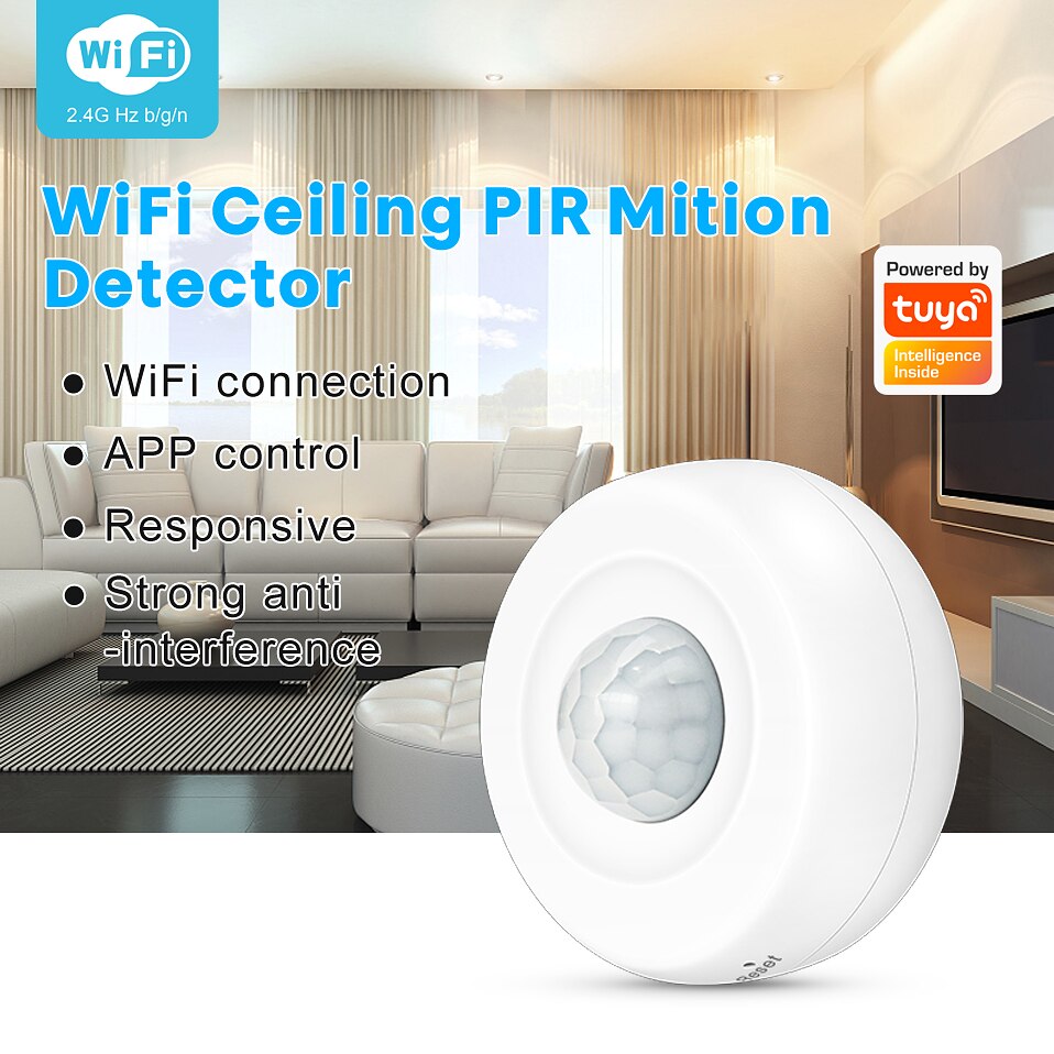 AVATTO Tuya WiFi PIR Motion Sensor Dectector, Smart Motion Sensor with Smart Life App Notification Alerts Smart Home Automation