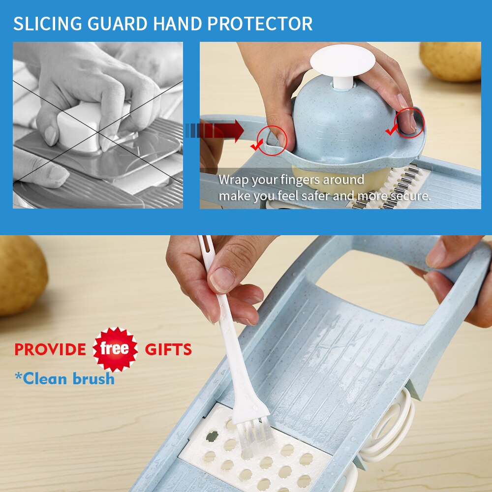 Handleiding Groente Cutter Rvs Blade Mandoline Slicer Kaas Rasp Wortel Dunschiller Groente Slicer Dicer Keuken