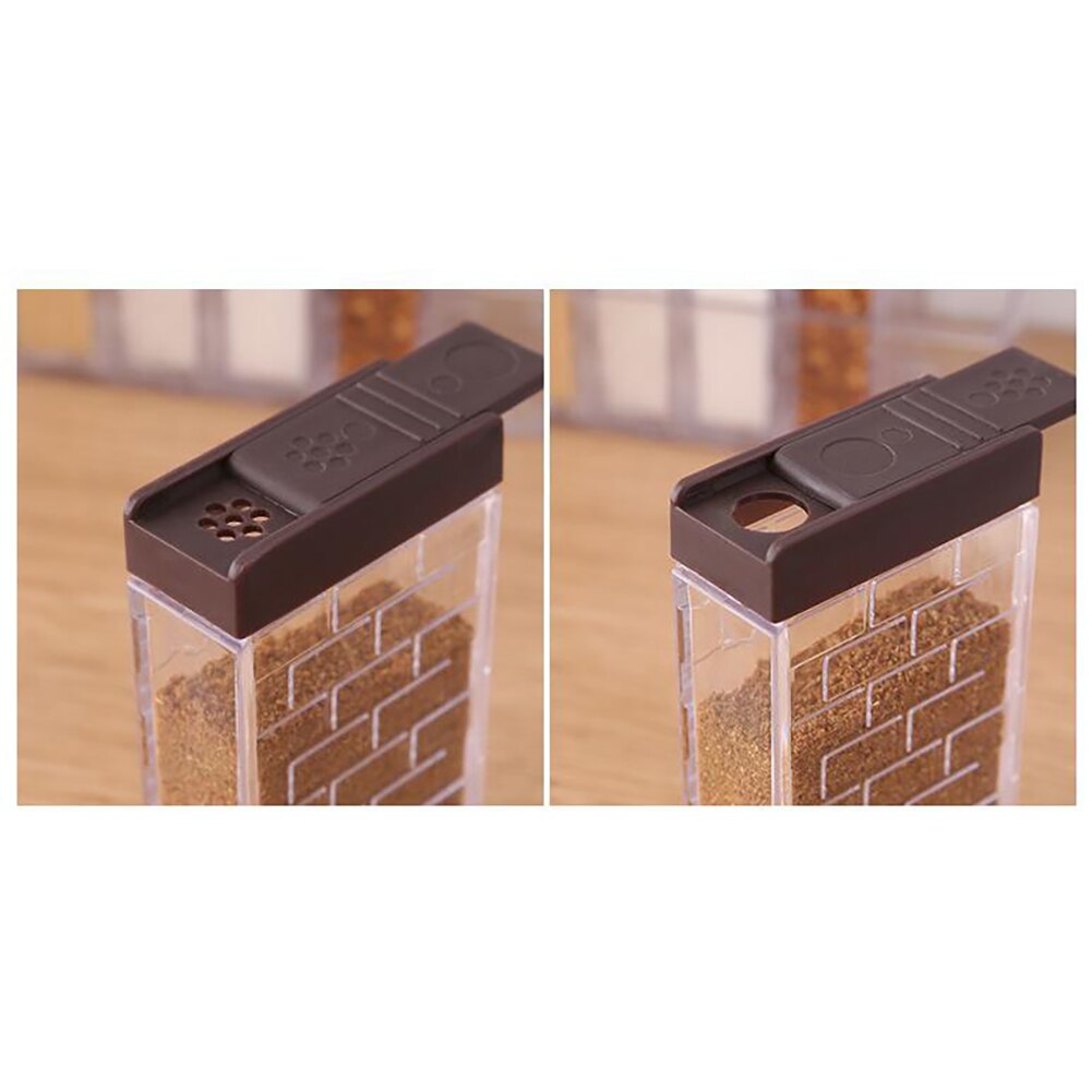 Pot à épices en plastique à Double couvercle, boîte d'assaisonnement, conteneur de sel et de poivre, rangement des épices de cuisine, outils de bouteille