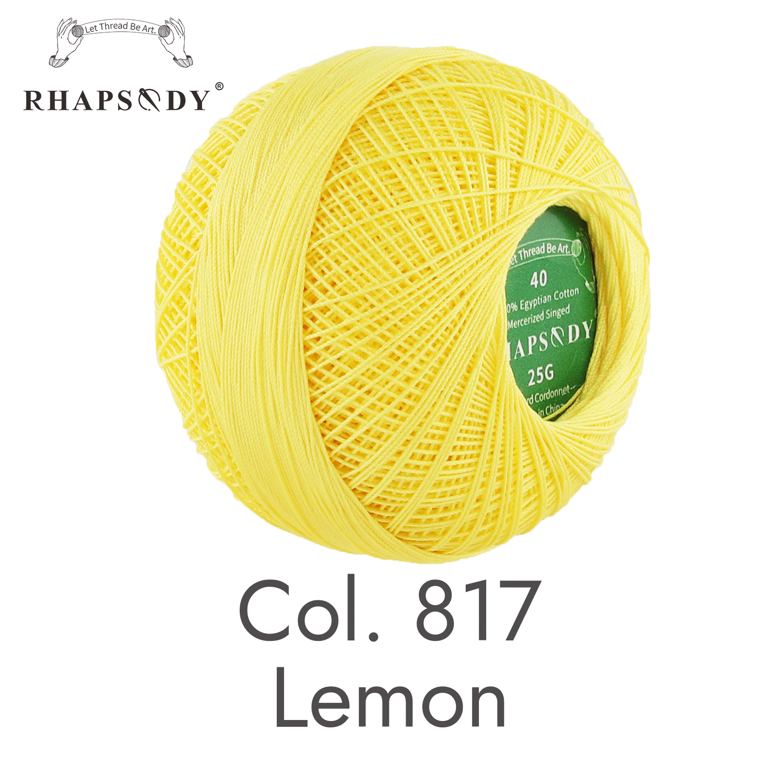 Rhapsody # Premium-Baumwoll-Häkelgarn in 40 Größen zum Tatting-Nadelspitzen, DIY, Stricken, Spitze, Quilten, Nähen, merzerisiert, 300 Yds Ball: Blei weiss
