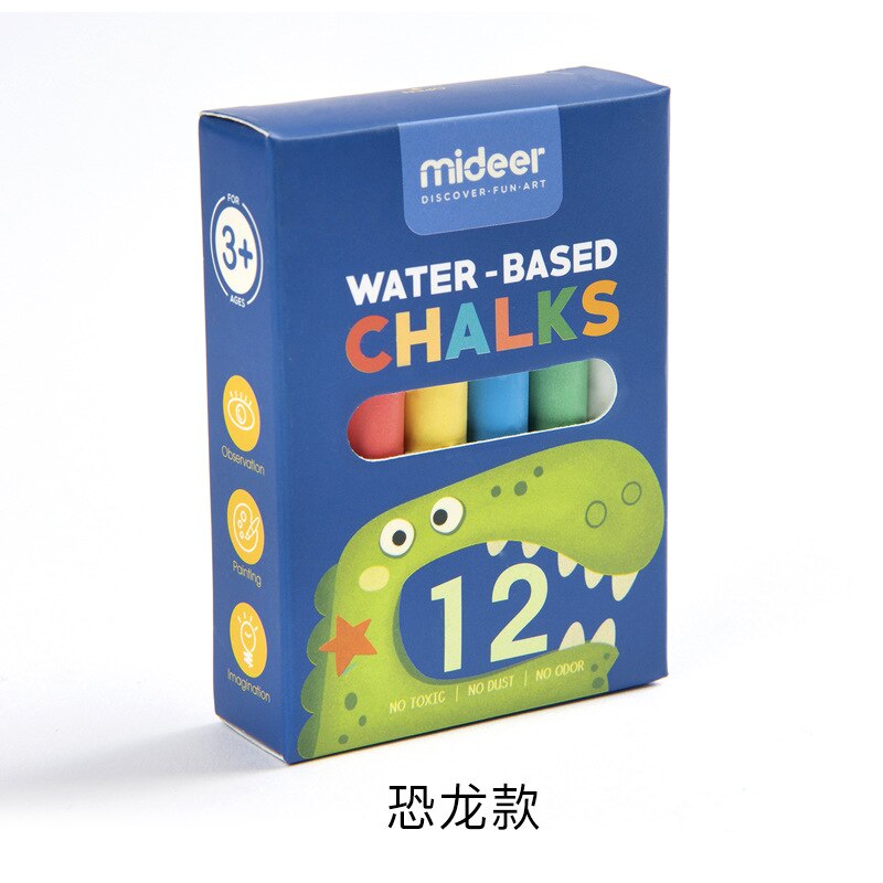 MiDeer Mi Deer Dust-free Chalk Children Color Durable Water-Soluble 12 Only 5-Color Blackboard Graffiti: Dinosaur