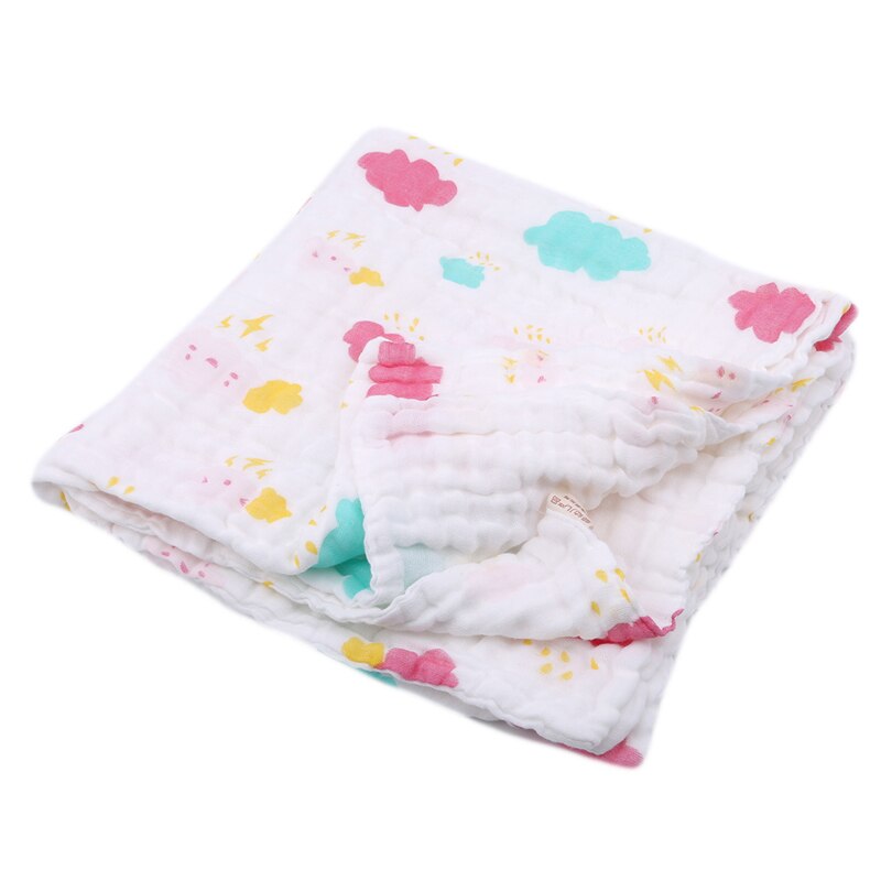 Super Soft Breathable Muslin Cotton Newborn Baby Washed Baby Blanket Thick Bath Towel Cartoon Pattern: Cloud