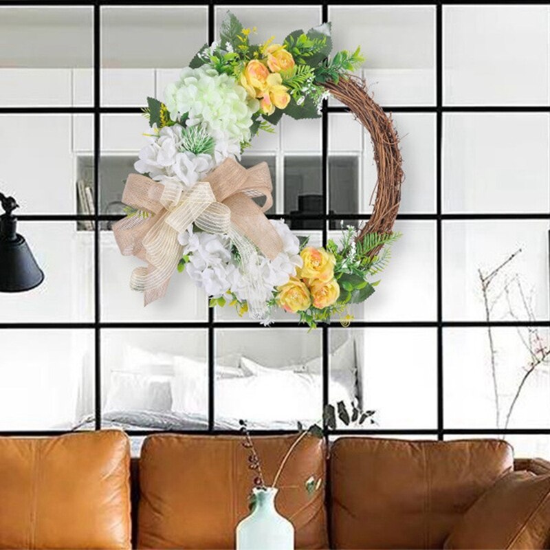 girlanda 40Cm rattanowe drzwi robić domu wiszące rustykalna dekoracja dekoracja wielkanocna na imprezę i festiwal uroczystość dekoracje