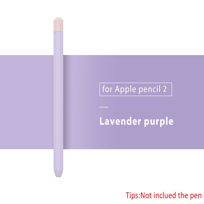 Newest For Apple Pencil 2 1st 2nd Case Pencil Case Tablet Touch Stylus Pen Protective Cover Pouch Portable Soft Silicone Case: Lavender Purple 2nd