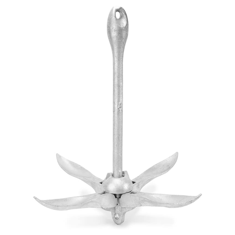 Galvanized Folding Grapnel Boat Anchor Folding Anchor for Kayaks Canoes Paddle Boards Small Watercrafts Ship Accessories