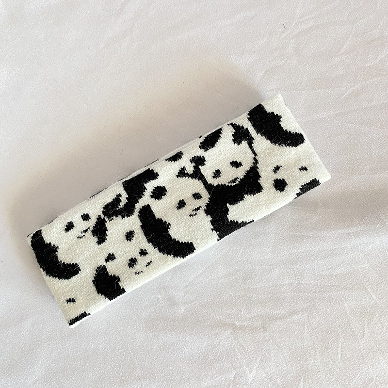 Modieuze Persoonlijkheid Retro Zebra Patroon Haarband Stretch Gebreide Wol Hoofdband Sport Yoga Fitness Compressie Hoofdband