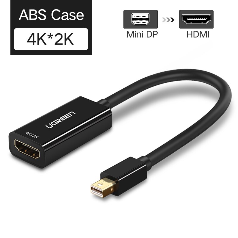 Ugreen Mini DisplayPort to HDMI VGA Adapter Thunderbolt 2 Converter DP Cable for MacBook Air 13 Surface Pro 4 Mini DisplayPort: HDMI-4K-Black