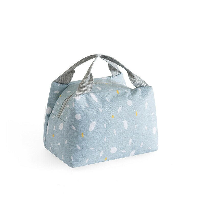 1PCs Thermal Small Portable Insulated Cooler Lunch Picnic Storage Bag Carry Tote Box Container Lunch Bags Cooler Bag Bento Pouch: Blue