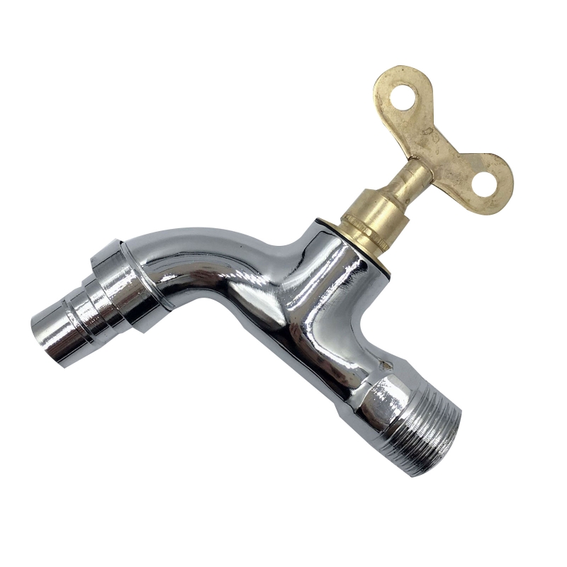 Portable Wash Water Faucet Household Outdoor Home Faucet With Lock Key Faucet Single Tap Anti-theft for Kitchen Outdoor: Yellow