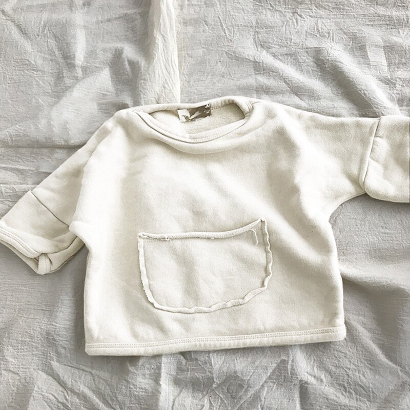 Milancel kinderhoodies ronde hals jongens sweatshirts voorzakken jongenskleding jongens tops: Beige / 3t