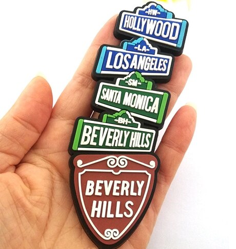 Hollywood Los Angeles California Soft PVC 3D Fridge Magnets USA Tourism Souvenirs Refrigerator Magnetic Sticker Home Decor: 002