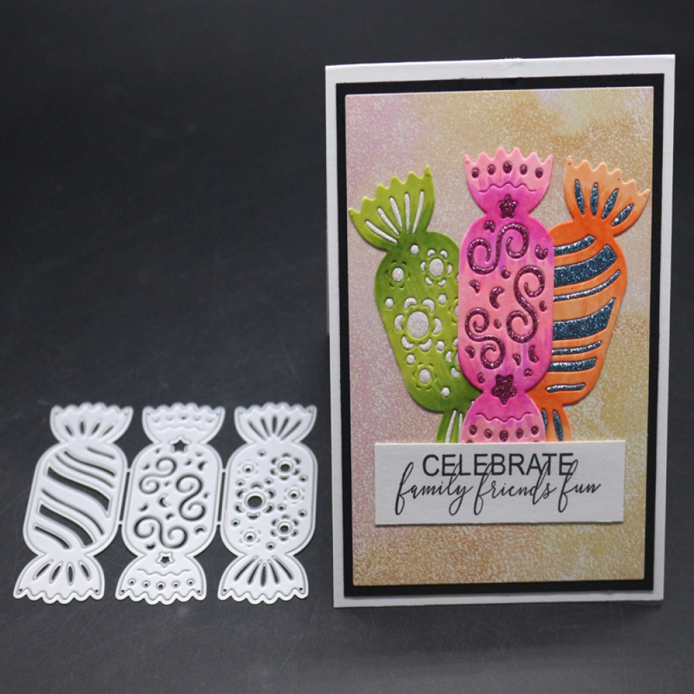 Christmas Candy Metal Cutting Dies Irregular Die Cut Sweet Frame Stencil Scrapbooking Embossing Craft Stamps And Dies