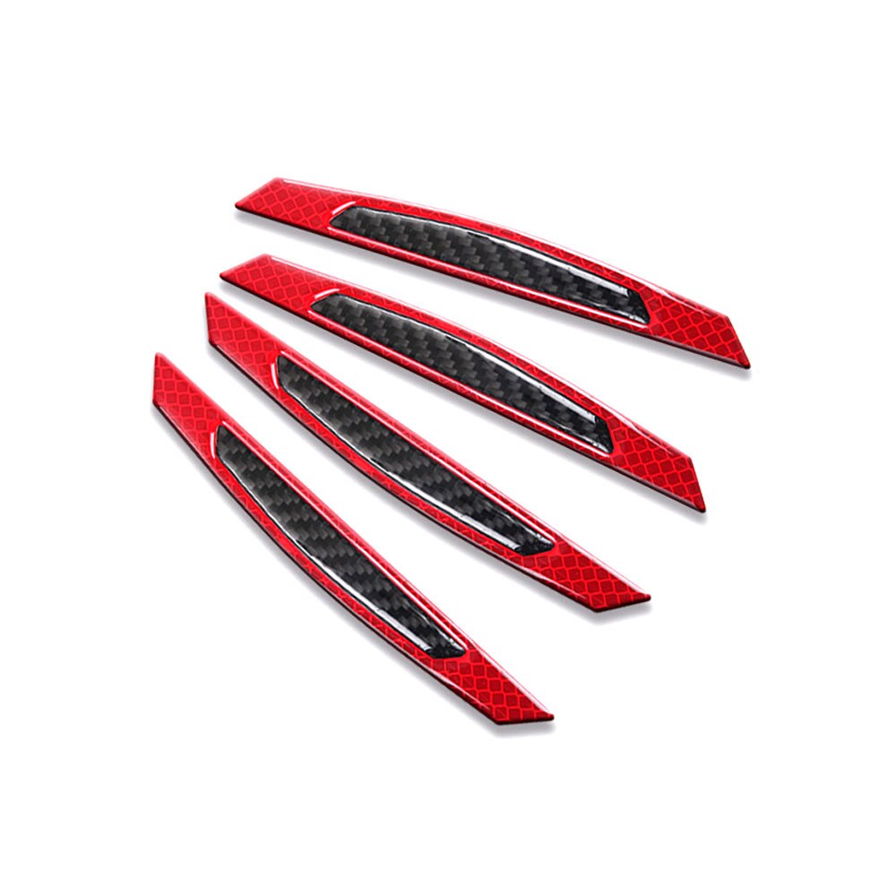 AQTQAQ 4Pcs/Set Car Door Edge Guards Anti-Collision Sticker Edge Bar Crash-Proof Anti-Scratch Car Protector: Red