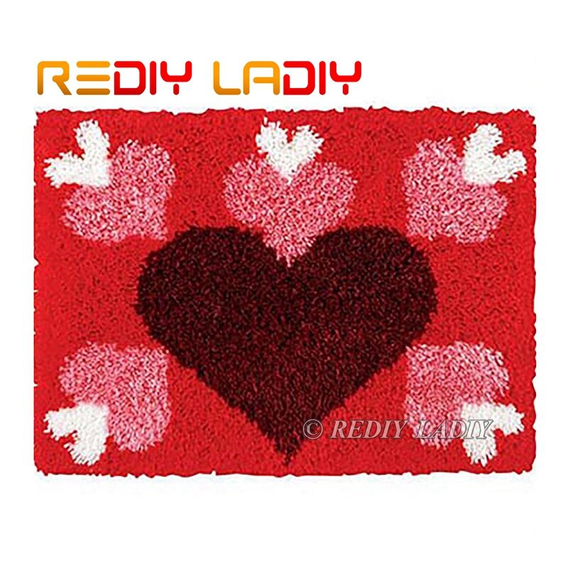 Latch Hook Kits Make Your Own Rug Rainbow Strip Crocheting Cushion DIY Carpet Rug Set Acrylic Yarn Printed Canvas Hobby &amp; Crafts: ZD582