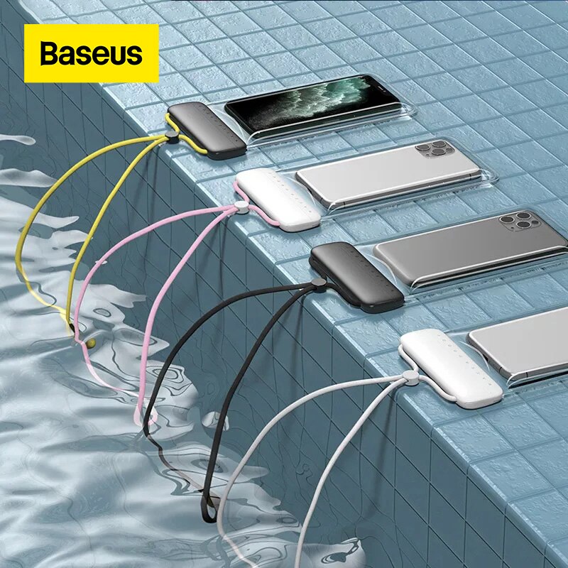 Baseus 7.2Inch Floating Airbag Swimming Bag Waterproof Mobile Phone Pouch Cell Phone Case For Swimming Diving Surfing Beach Use