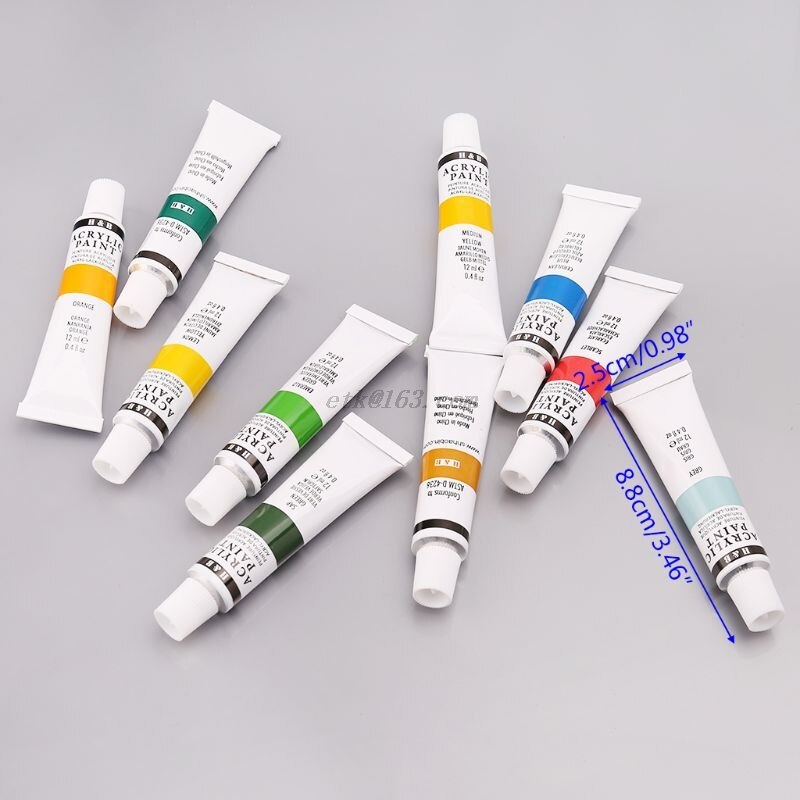 24 Colors Acrylic Paints Set 12ml Tubes Drawing Painting Pigment Hand-painted Wall Paint For Artist DIY