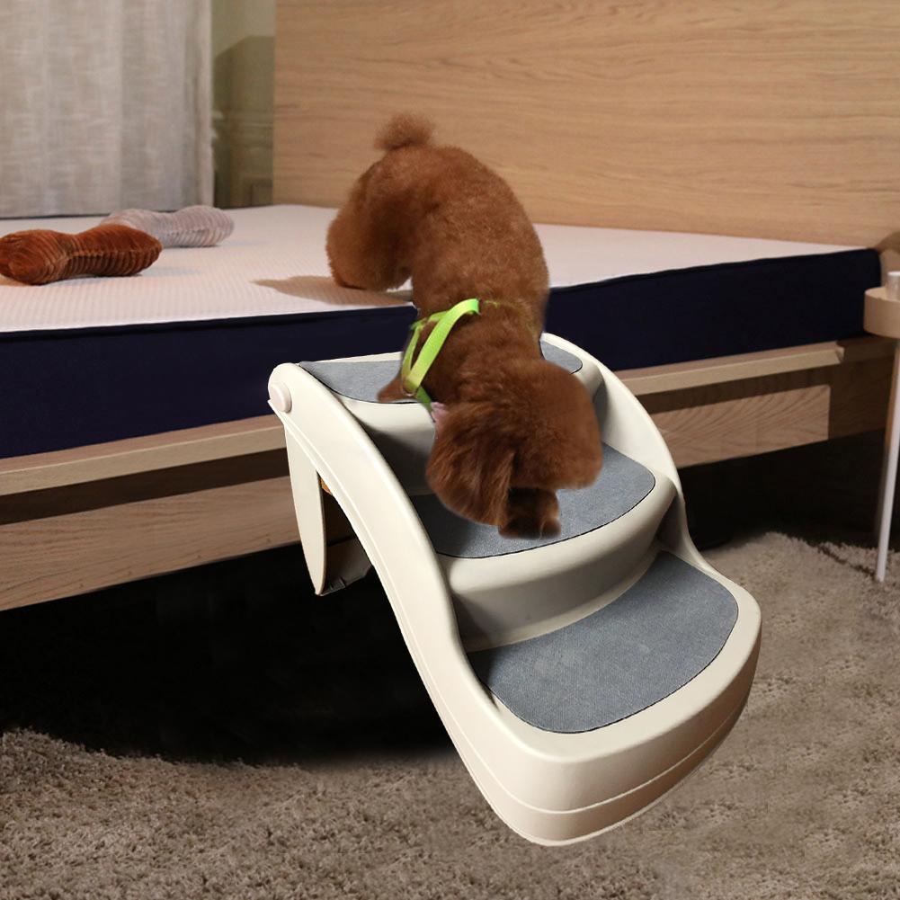 Small Pet Stairs Foldable Plastic Cat And Dog Training Stairs Non-slip Climbing Ladder Sofa Bed Multifunctional Steps
