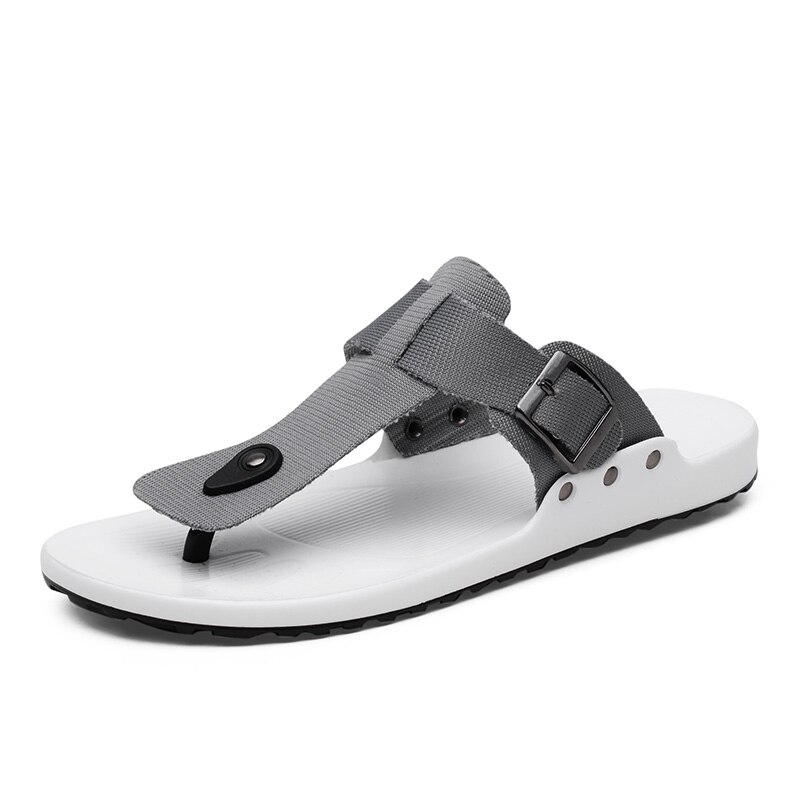 Canvas Sandals Men Black Blue Grey Flip Flops Casual Flat Sandals Summer Beach Slipper Men Comfort Flip Flops Shoes
