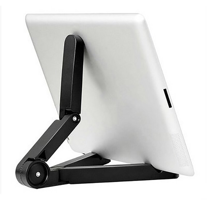 Metal Foldable Phone Tablet Stand Holder Adjustable Desktop Mount Stand Tripod Table Desk For IPhone IPad Mini 1 2: Black