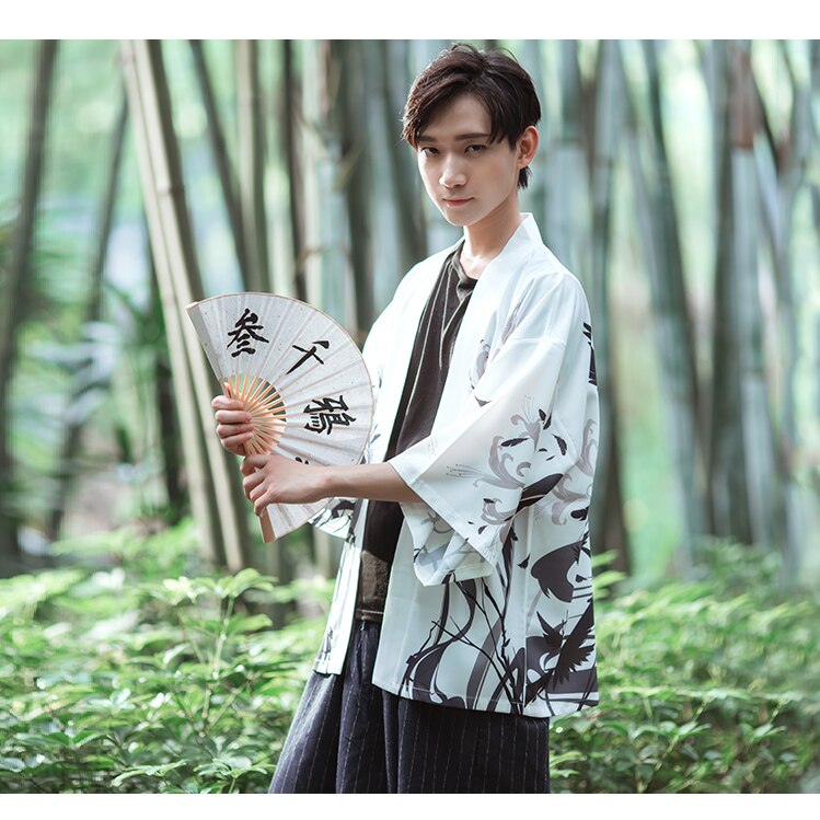 Japanse stijl mannen samurai kostuum kimono cardigan haori drieduizend kraaien doden dag vrouw yukata harajuku koreaanse kleding