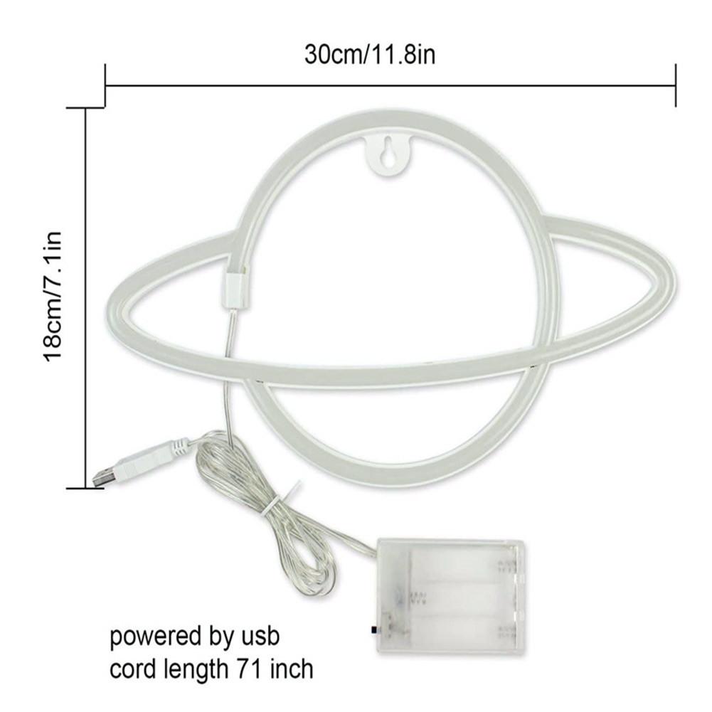 eins LED Planeten Neon- Lampe Universum Elliptischen Planeten Neon- Zeichen Licht USB Nacht Lampe Heimat Party Dekorative Zauberstab Licht Art