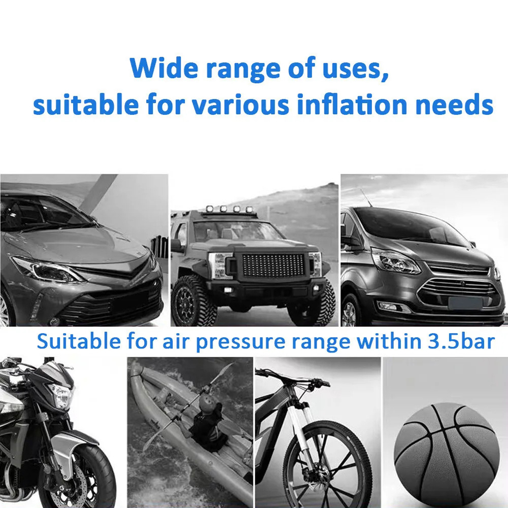 12V Portable Air Compressor with Pressure Gauge Car Tire Pump Cylinder Power System Mini Air Compressor Heavy Duty Tire Inflator