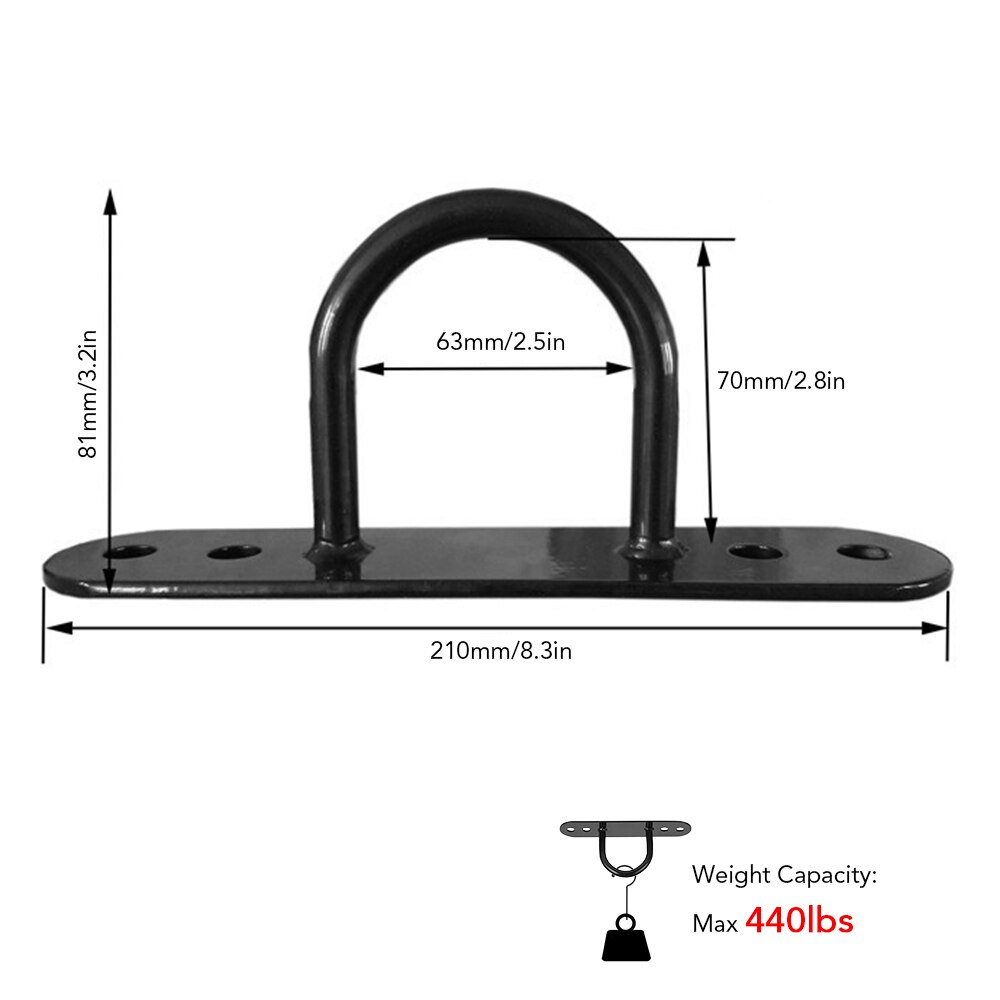 Wall Ceiling Mounting Anchor Bracket Hook Battle Rope Wall Mount for Suspension Straps Tainning Ropes Boxing Equipment