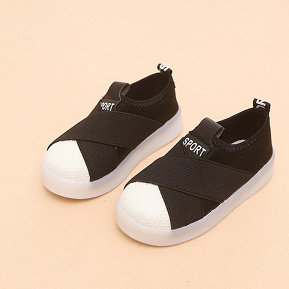 Koreanischen Stil Leucht Turnschuhe Casual Kinder Schuhe Anti-skid LED Light Up Sport Schuhe für Mädchen Jungen: black 23yards