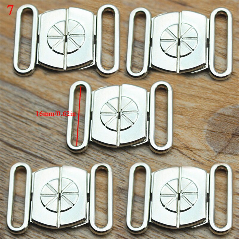 5 stk diy legering bh justering spænde clip badetøj bikini front lukning bh spænde metal sølv bh tilbehør: 7