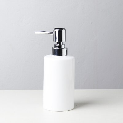 Simple black white soap dispenser lotion tank home hotel ceramic press shower gel hand soap bottle Soap dispenser Set mx4121545: Soap bottle-white