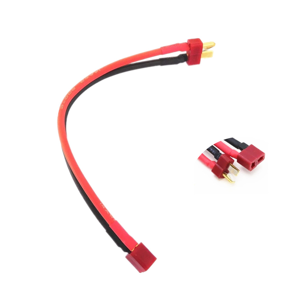1PCS T Plug Battery Connector Extension Cable Male to Female 14AWG Silicone Wire 5~50CM