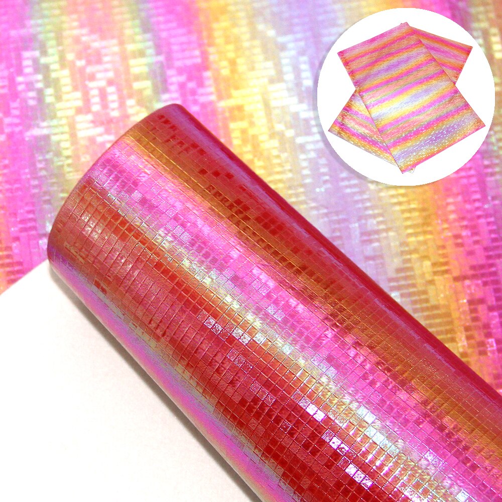 20*34cm plaid iriserende vinyl stof kunstlæder stof ark til at gøre øreringe hårbuer ,1 yc 8220: 1095769003