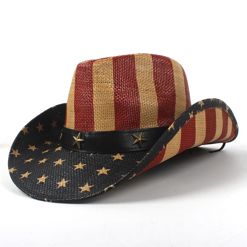 Women Men Straw Cowboy Hat Gentleman Western Sombrero Hombre Cowgirl Jazz Caps: C3-AYU