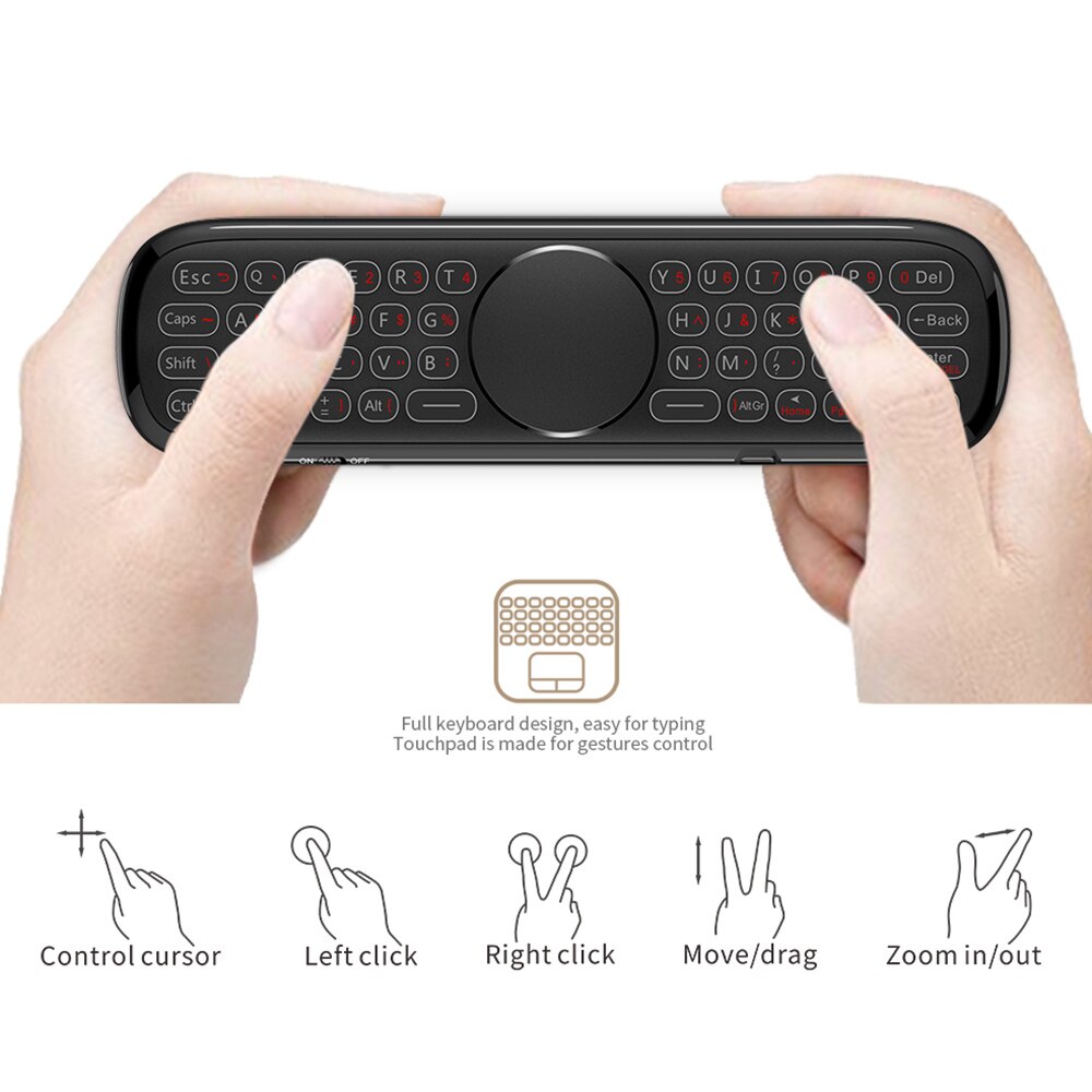 Wechip W2 Pro Voice Remote Control 2.4G Wireless Keyboard Air Mouse IR Learning Microphone Gyroscope for Android TV Box H96 MAX