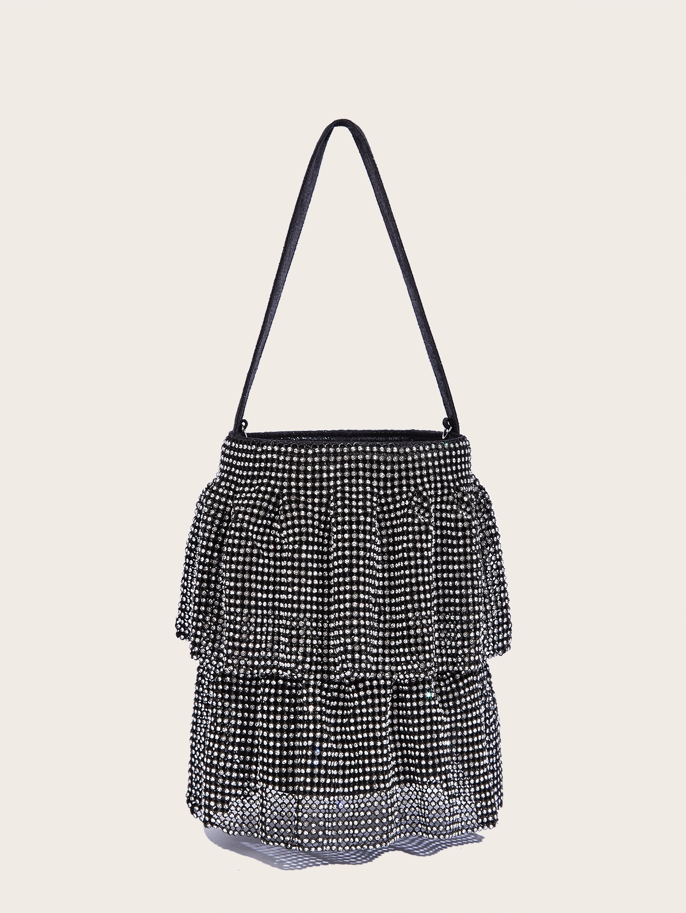 Luxe Avondtas Sprankelende Strass Party Tas Voor Dames Modieuze Gouden Handtas Met Trekkoord Schoudertas