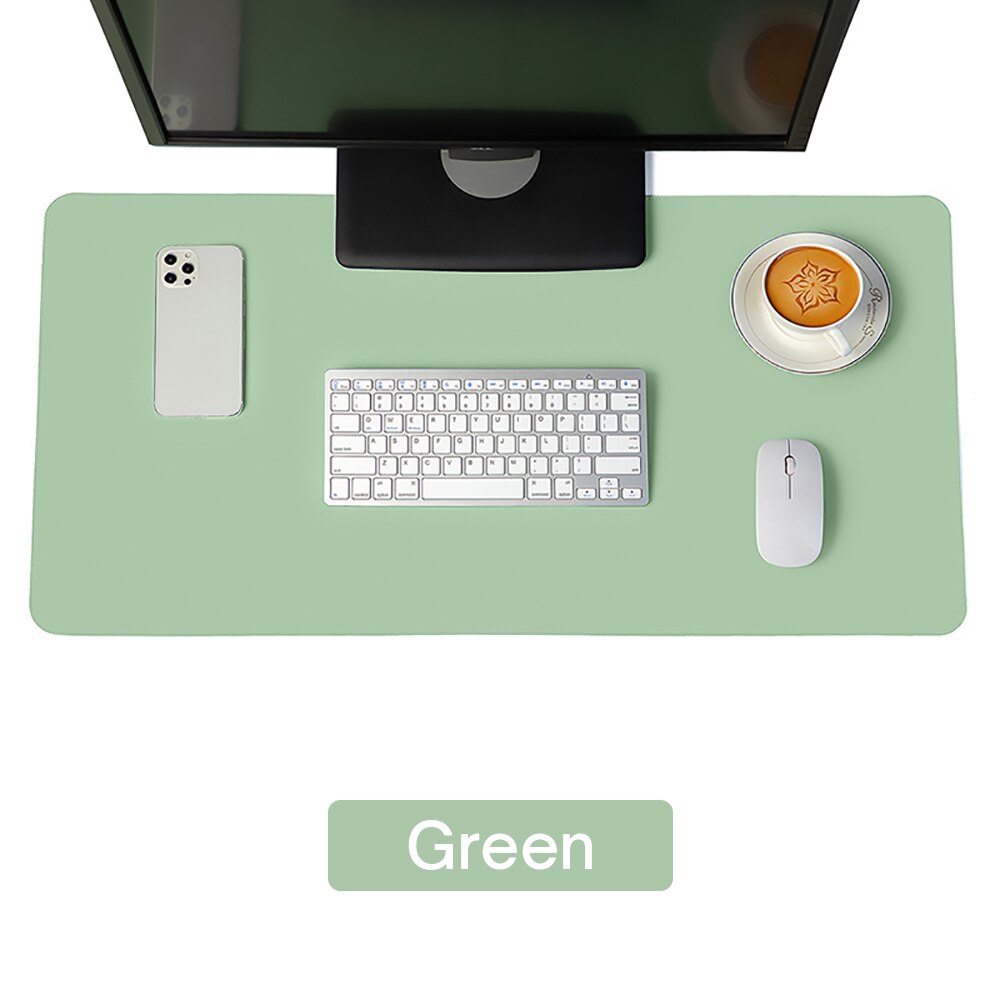 Wielkoformatowe biurko mata ochronna PU skóra wodoodporna podkładka pod mysz klawiatura biurkowa podkładka na biurko podkładka pod mysz gamingową akcesoria PC: 90X45cm / Green