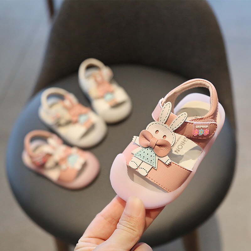 Zomer Baby Meisjes Sandalen Baby Peuter Sandalen Konijn Zachte Bodem Antislip Kids Anti-Collision Sandalen Kinderen Casual schoenen